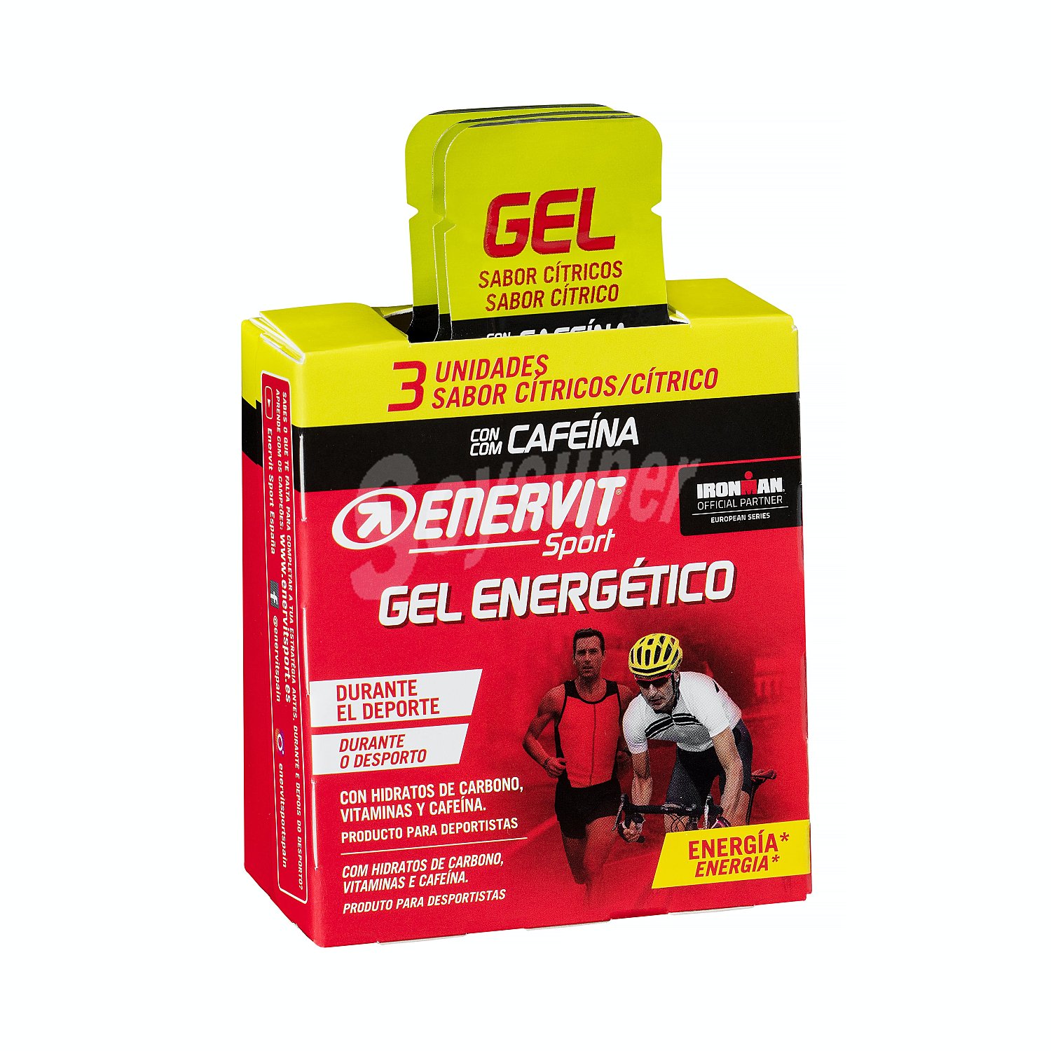 Gel energetico con cafeina sabor limon para deportistas