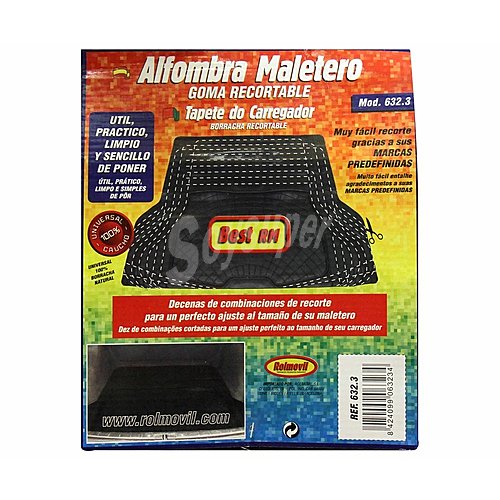 Alfombrilla para maletero de goma de color negro rolmovil Confort