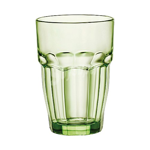 Vaso alto de vidrio color verde, , Rocks bormioli