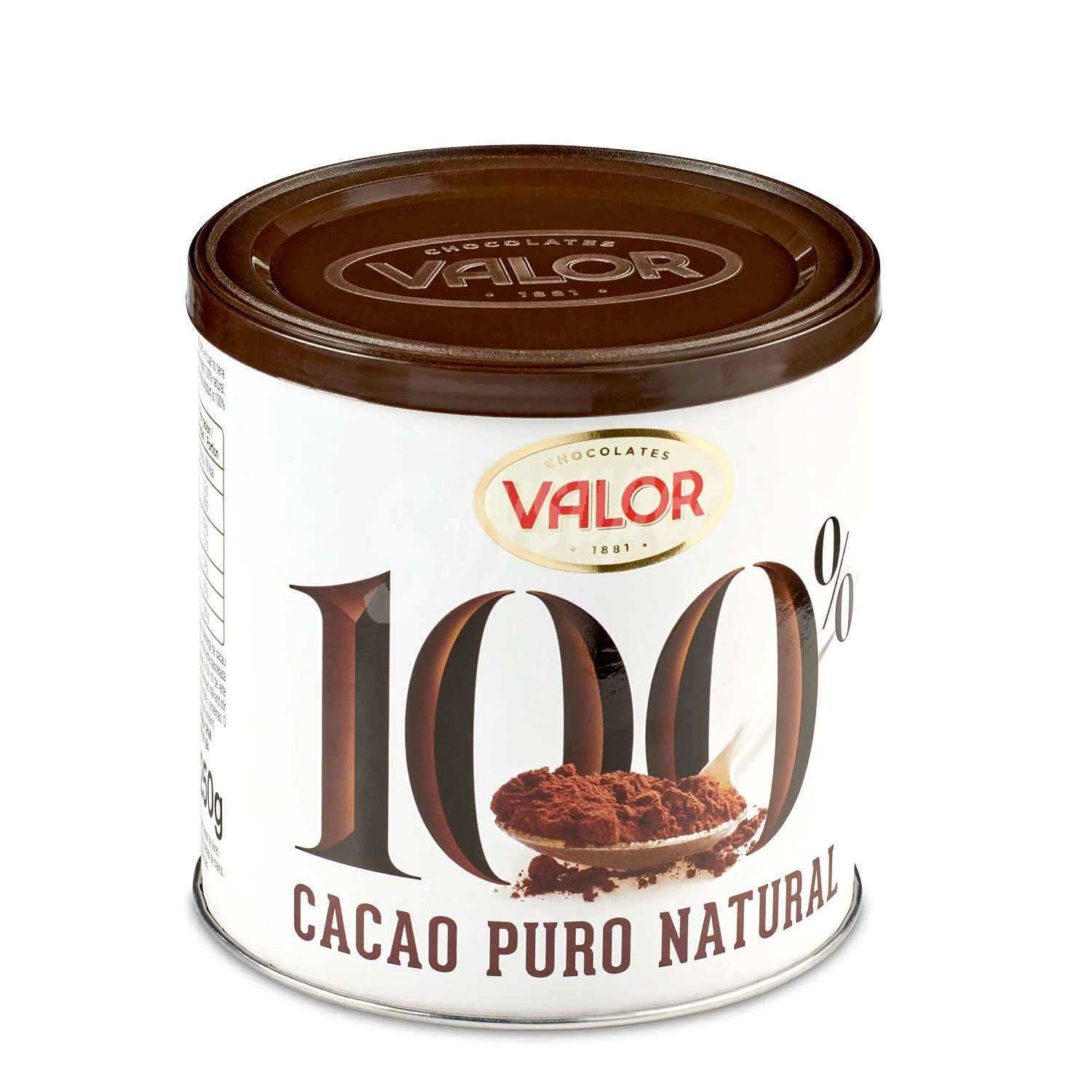 100% cacao puro en polvo sin azúcares añadidos 100% cacao natural