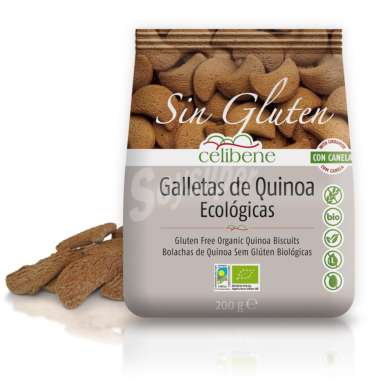 Galletas de quinoa con canela ecológicas y sin gluten