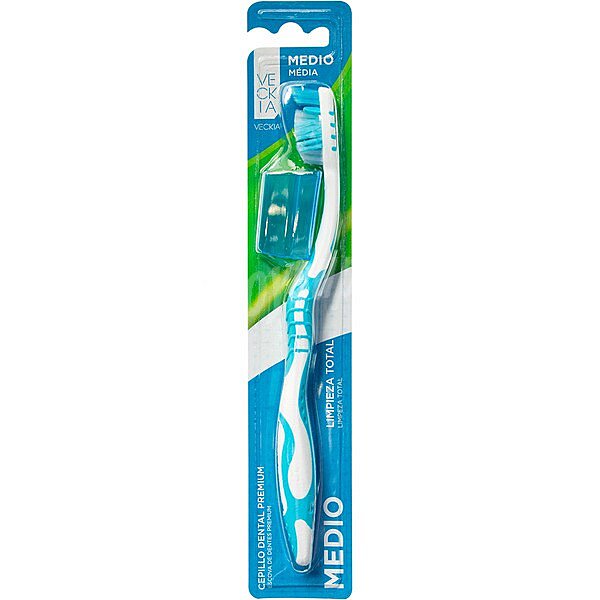 Cepillo dental medio limpieza total blister