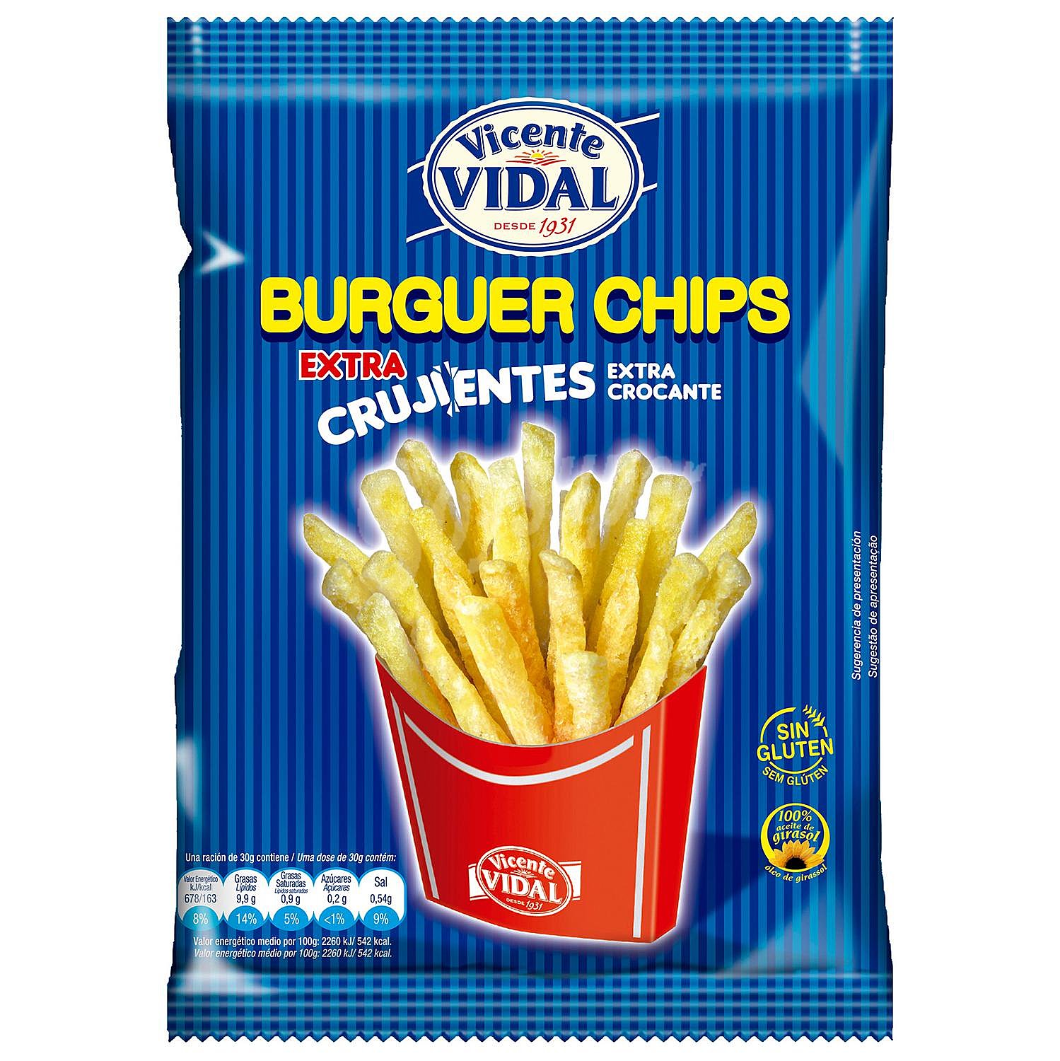 Vicente vidal Patatas fritas burger chips vicente vidal