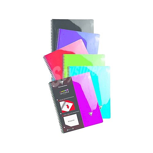 Cuaderno A4 con cuadrícula microperforado, 80 hojas, varios colores, clairefontaine