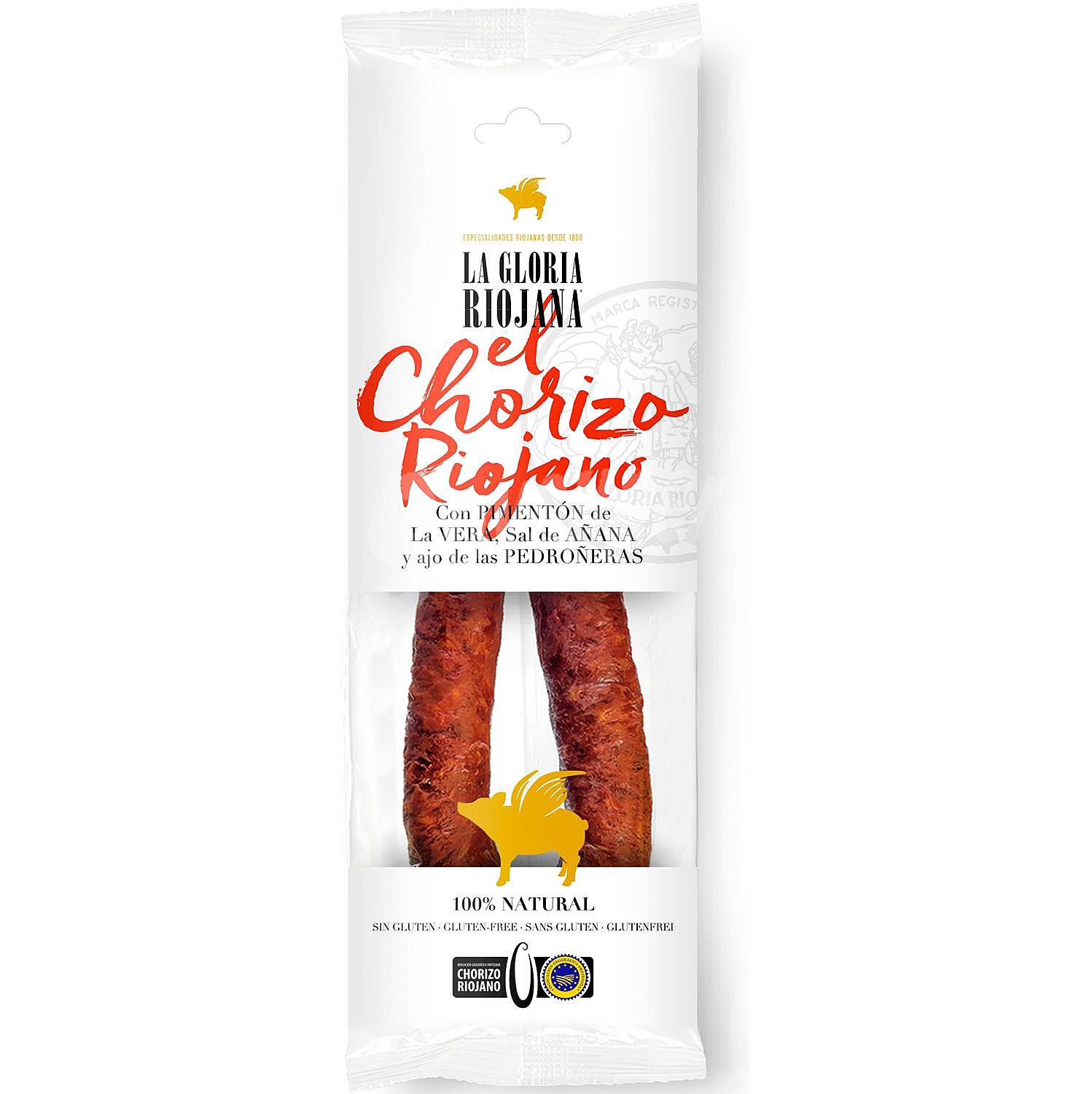 Chorizo 100% natural en sarta sin gluten IGP Riojano pieza