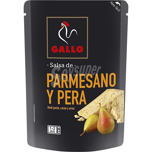 Salsa de queso parmesano y pera, ideal para pasta, carne y arroz