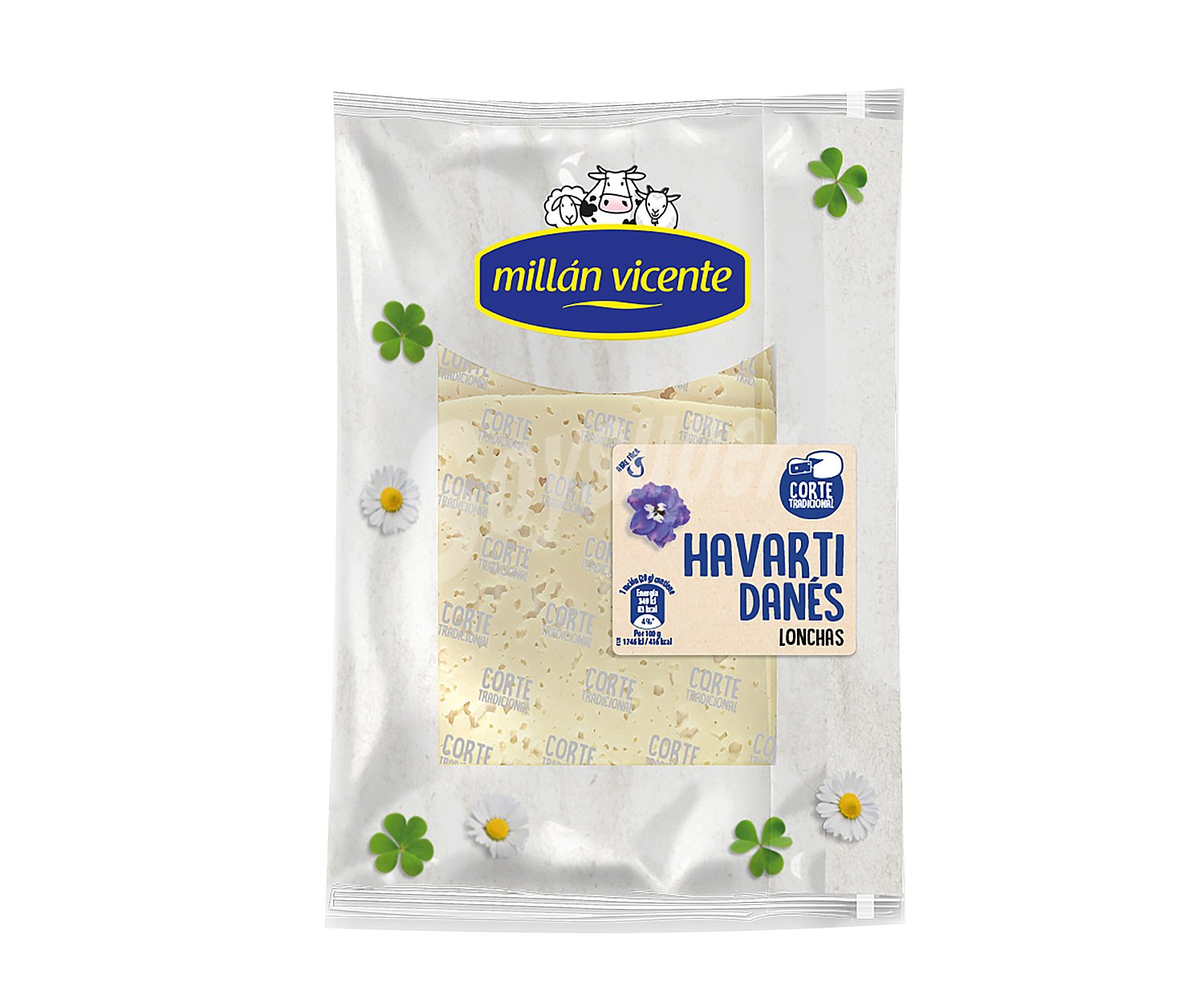 Queso havarti danés corte tradicional