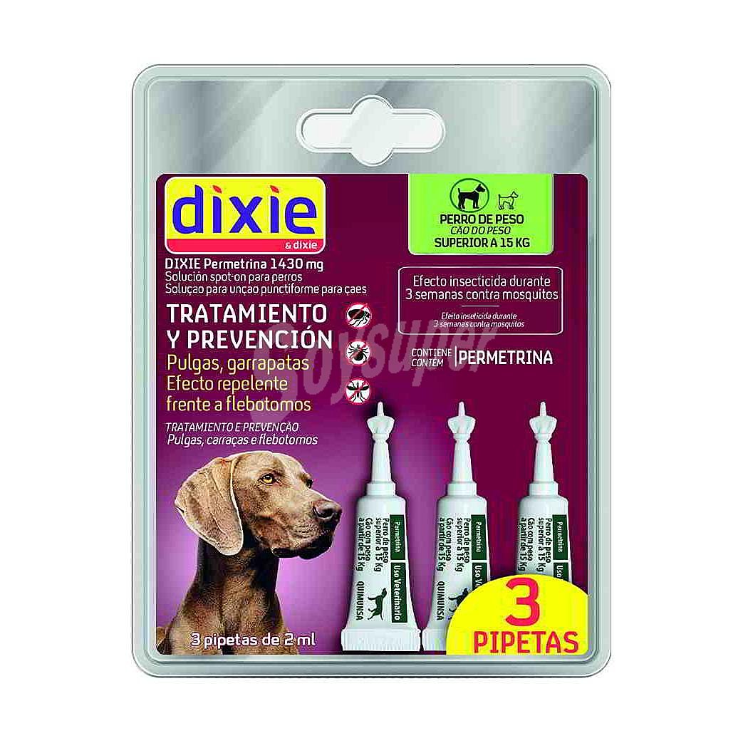 Pipetas permetrina para perro grande Dixie 3X2 ml