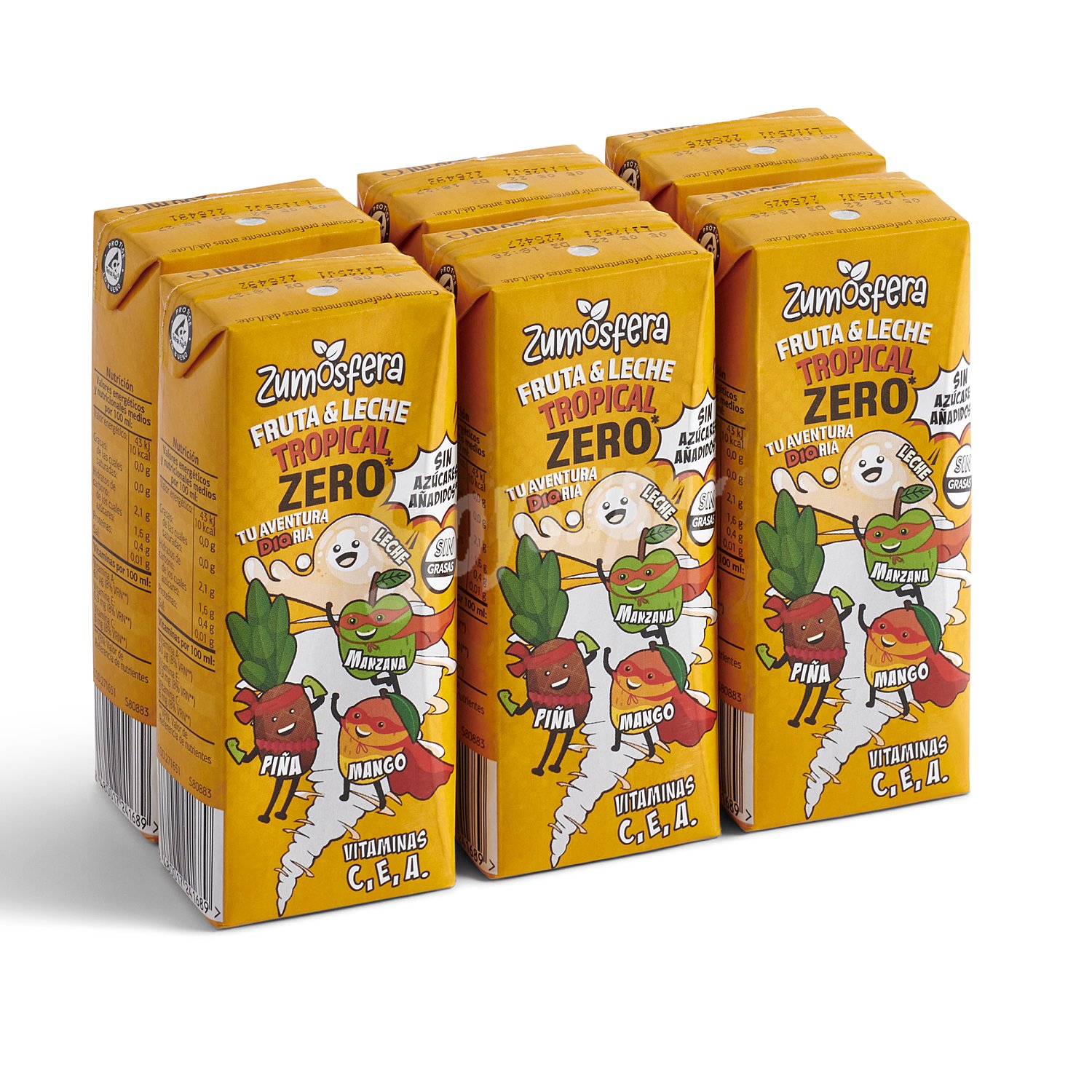 Bebida con leche tropical zero zumosfera