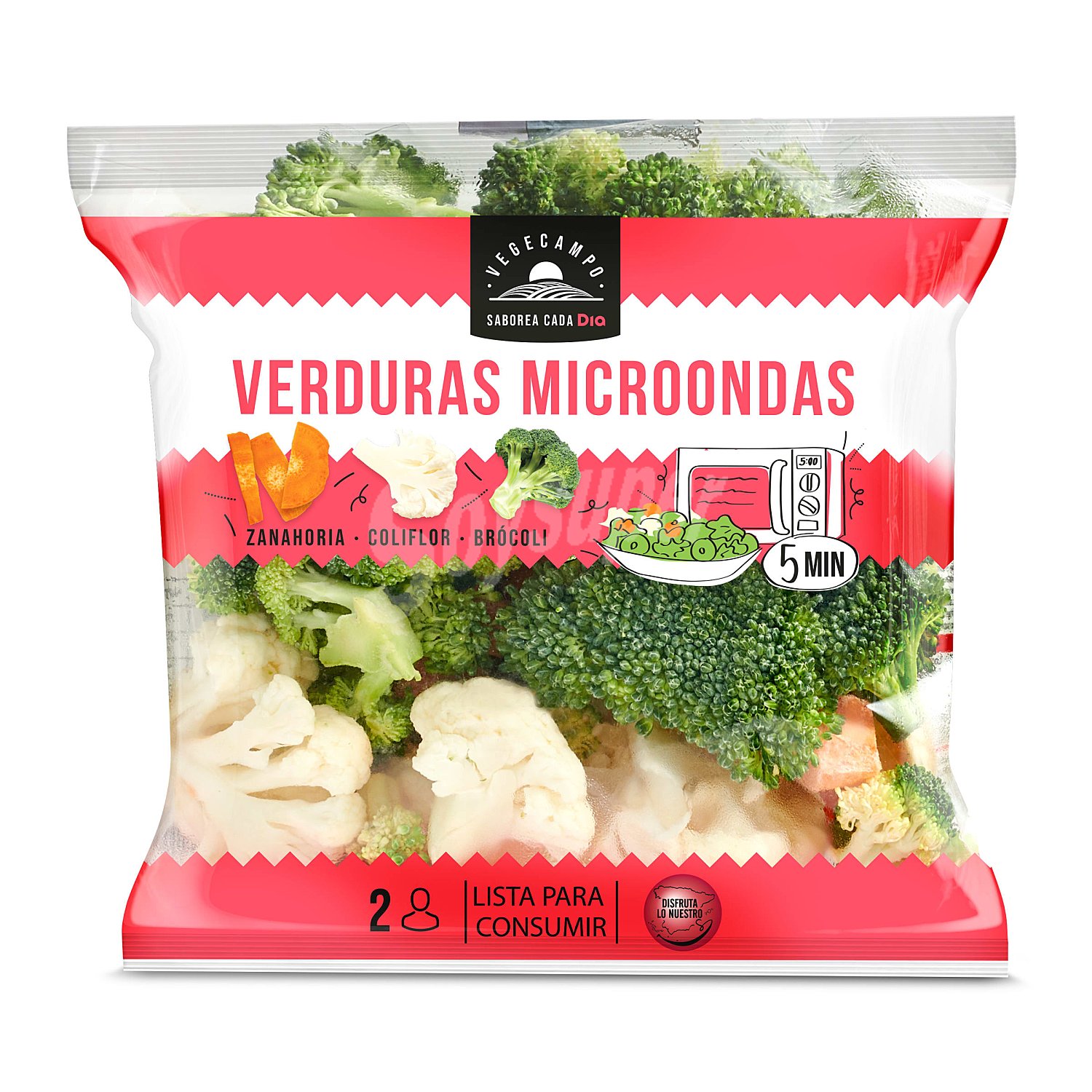 Verduras para microondas 3 ingredientes Vegecampo