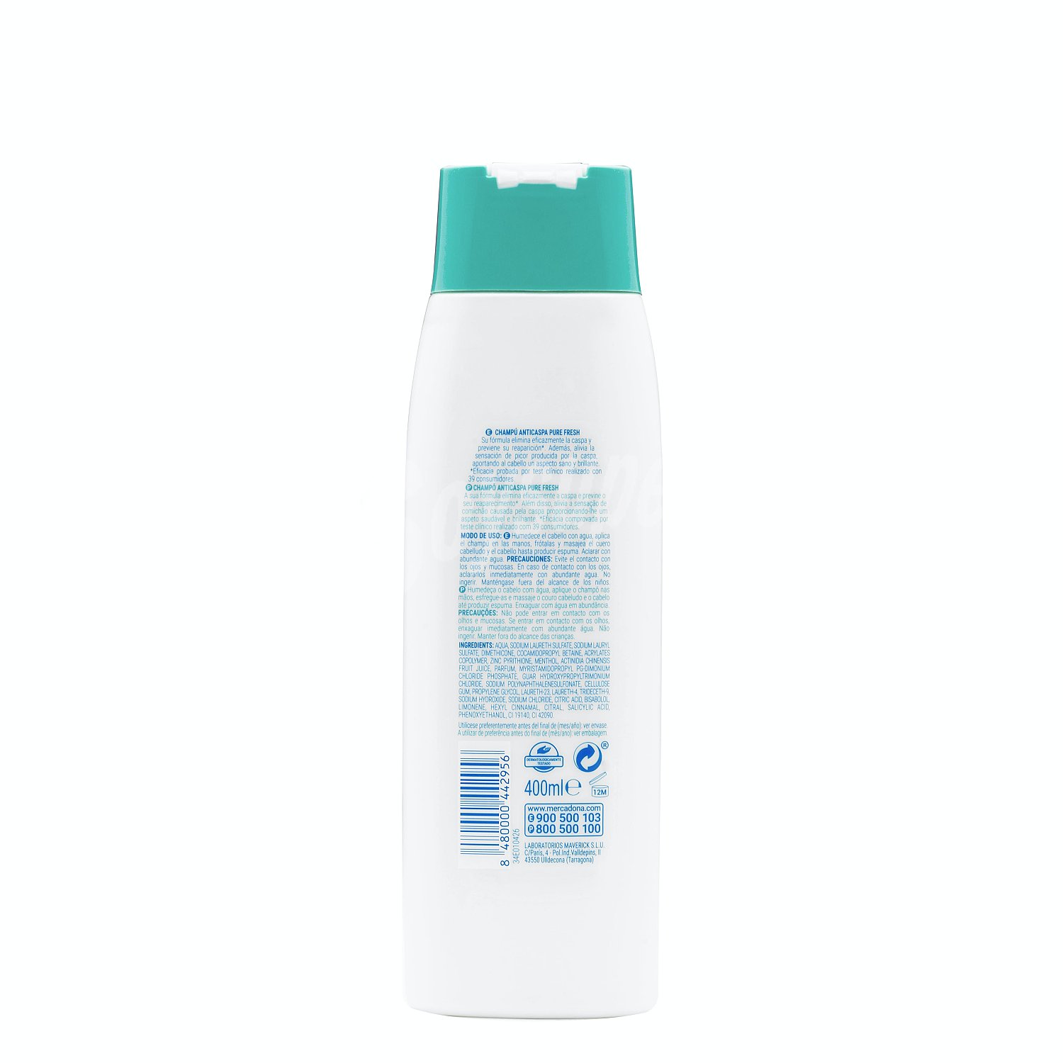 Champu anticaspa pure fresh cabello con caspa y graso