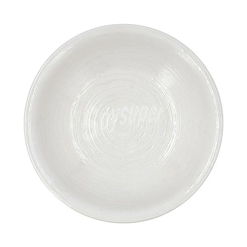 Plato hondo de gres color blanco con diseño en relieve, 21,5cm LA bouchèe by La Cartuja de Sevilla