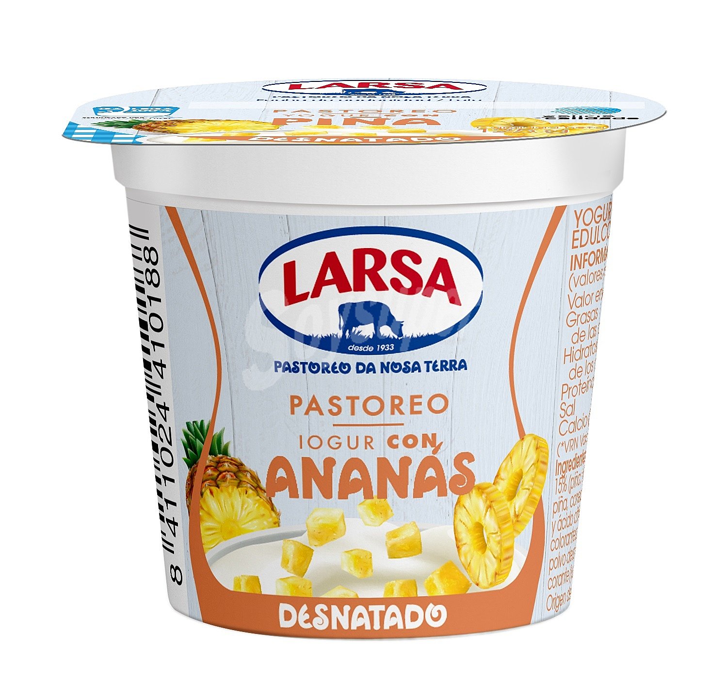 Yogur desnatado con piña