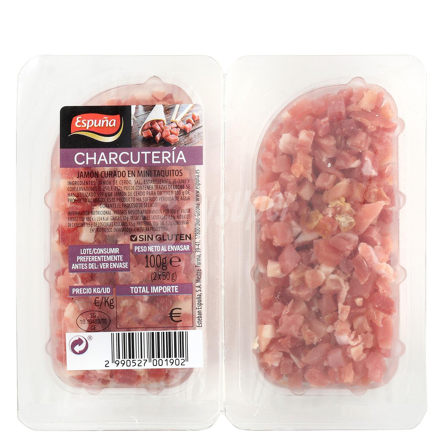 Jamón curado sin gluten en mini - taquitos