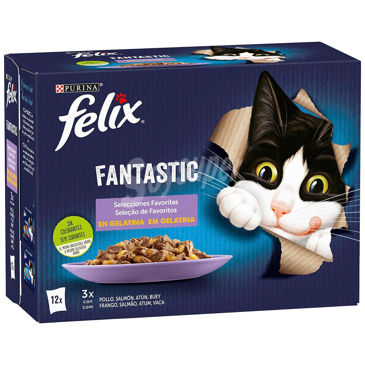 Felix Comida para gatos húmeda tiernos trocitos en gelatina felix fantastic