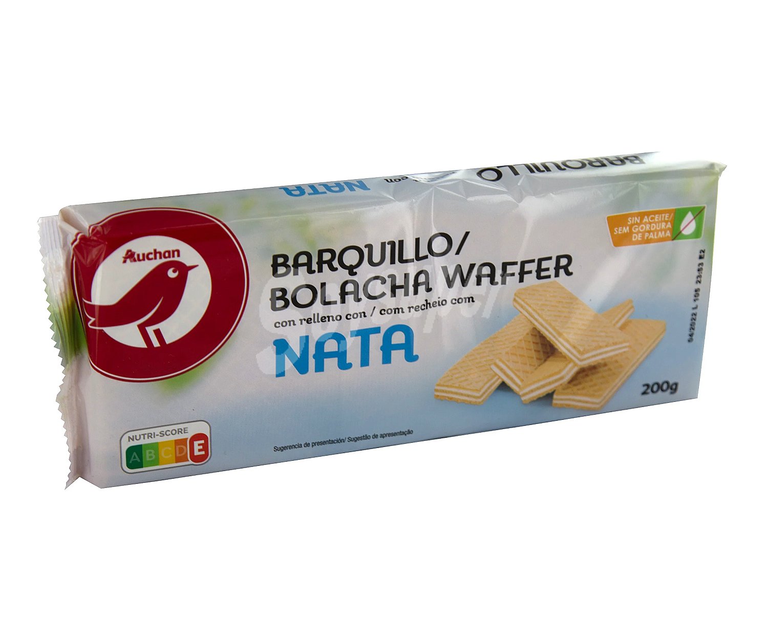 Producto alcampo Galletas barquillos rellenos con sabor nata producto alcampo