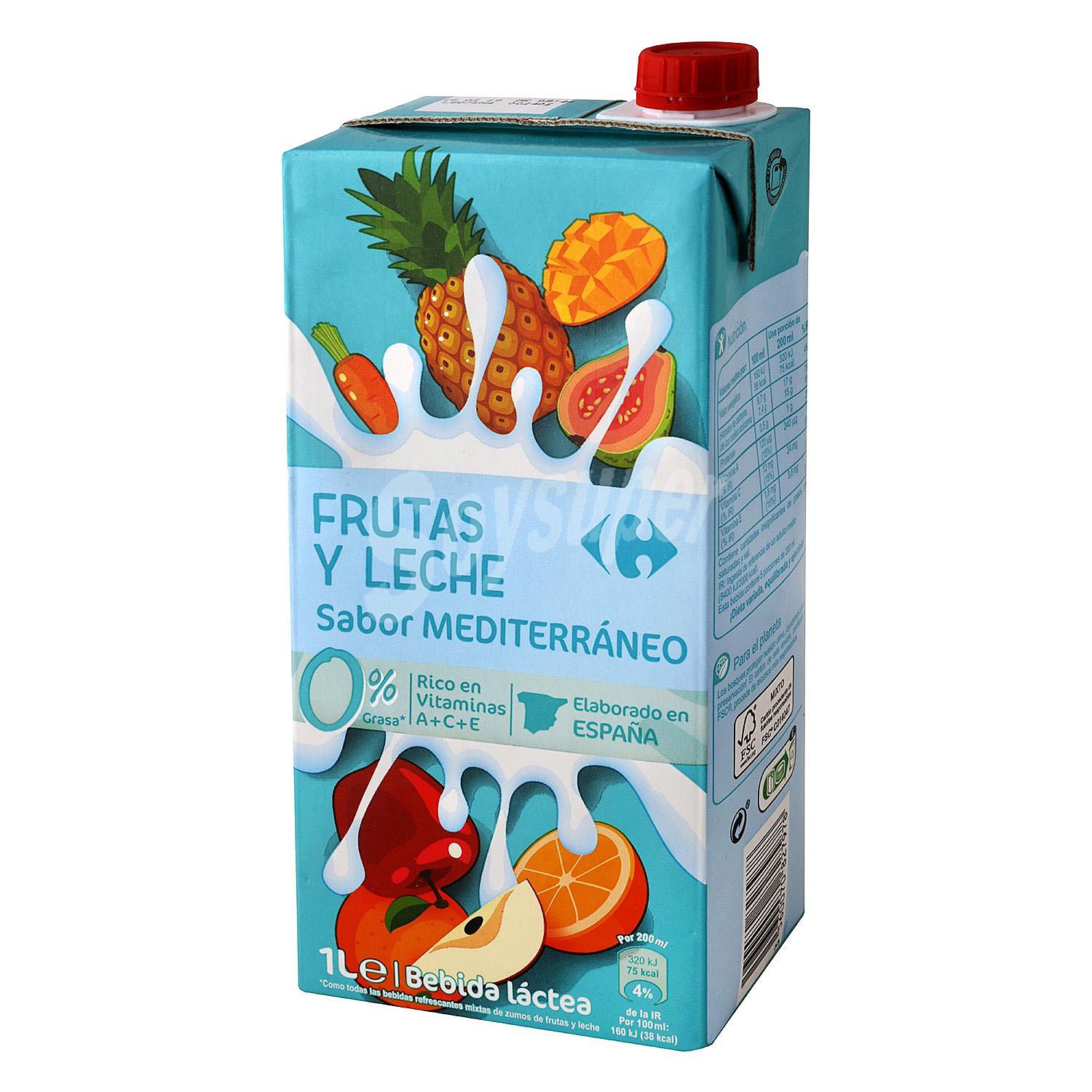 Zumo de frutas y leche Carrefour sabor mediterráneo