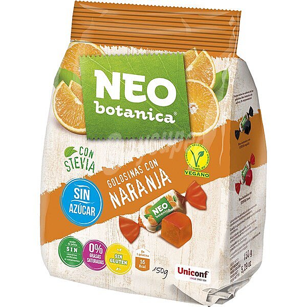 Golosinas con naranja sin azúcar, con stevia y sin gluten botanica