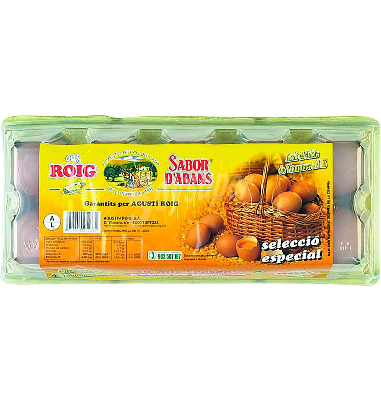 Huevos roig l + vitaminas 10 unidades