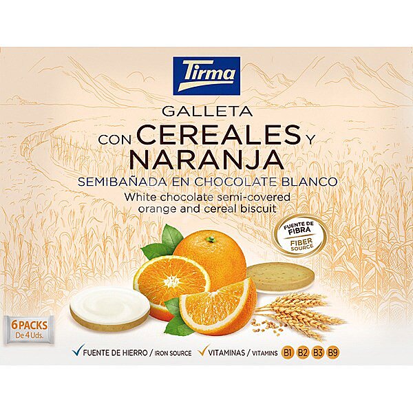 Galletas con cereales y naranja Tirma