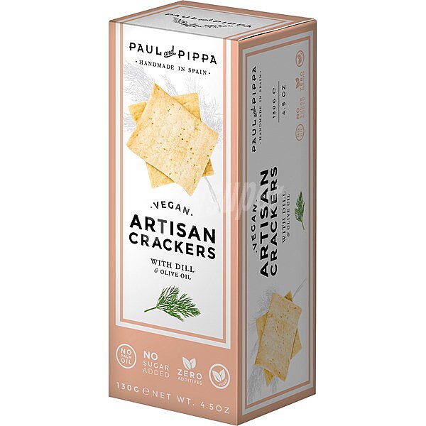 Artisan crackers artesanos con eneldo y aceite de oliva