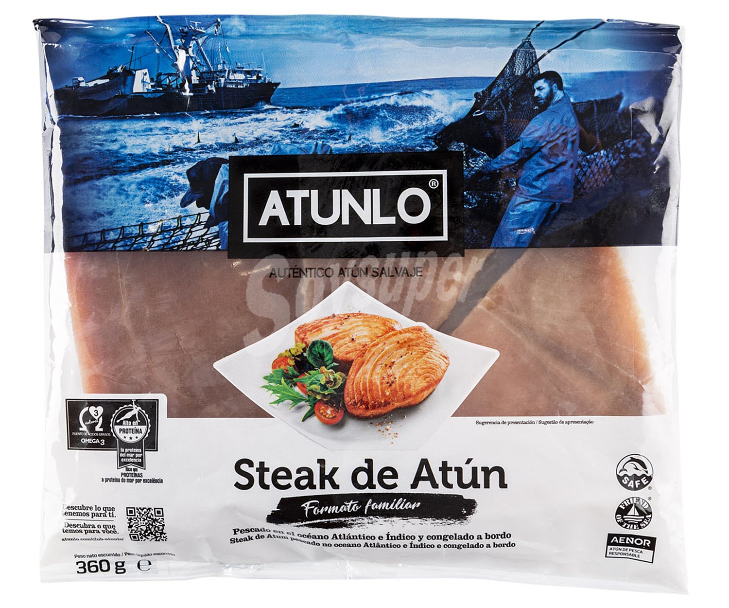 Steak de atún salvaje congelado