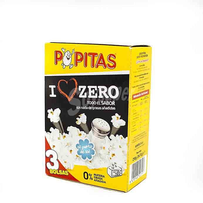 Zero palomitas al punto de sal pack 3x70g