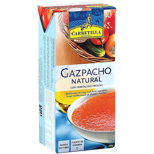 Gazpacho natural con hortalizas frescas