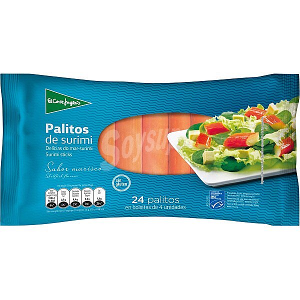 Palitos de surimi 45 unidades estuche 450 g