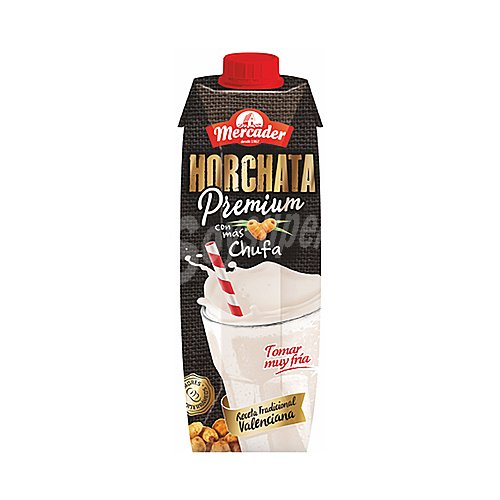 Mercader Horchata de chufa uht, elaborada siguiendo la receta tradicional valenciana mercader Premium