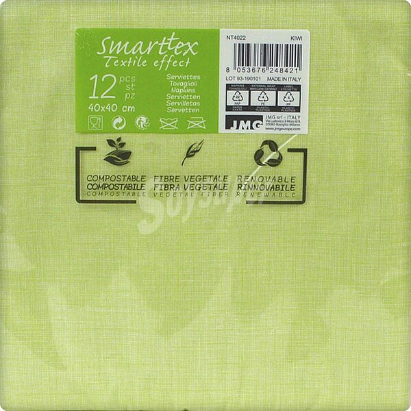 Servilletas de papel compostables efecto textil verdes 40x40 cm