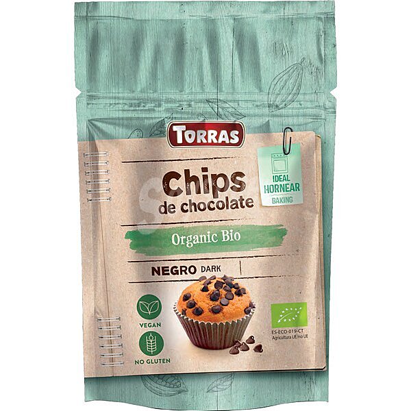 Chips de chocolate negro, 52 % cacao, ecológico