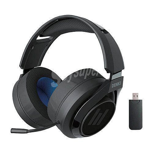 Auriculares inalámbricos tipo diadema indeca Denki Wirlexx, para TV con micrófono compatible con PS4, Switch, PC y Mac, 2,4Ghz