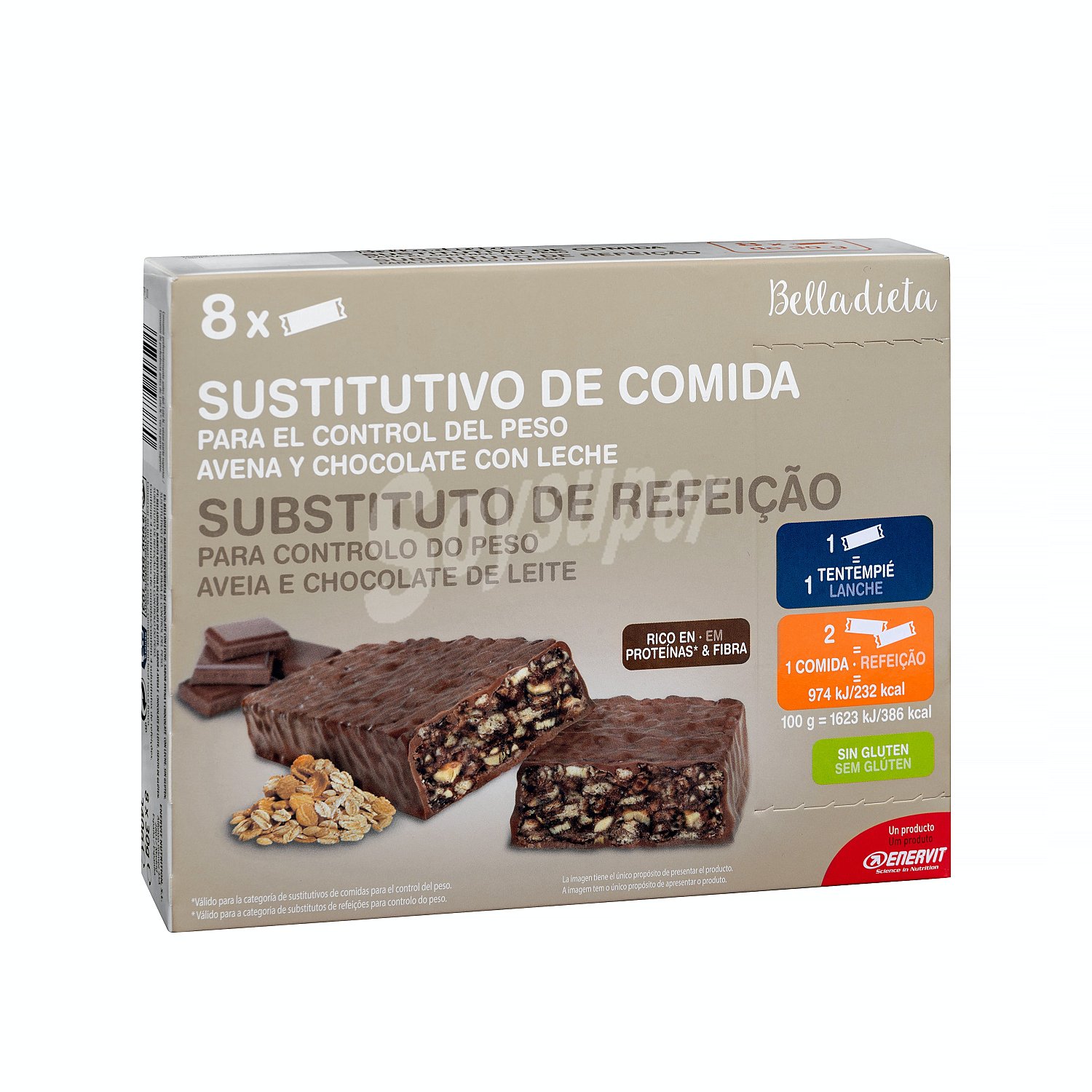 Barrita sabor avena y chocolate con leche (sustitutivo de comida)