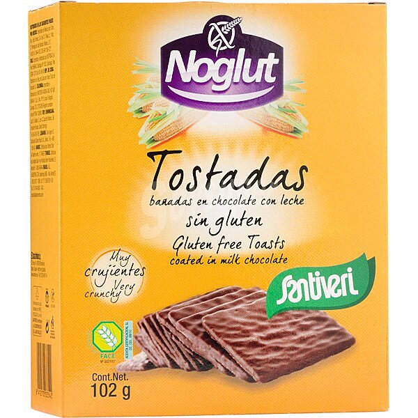 Tostadas bañadas en chocolate con leche sin gluten 