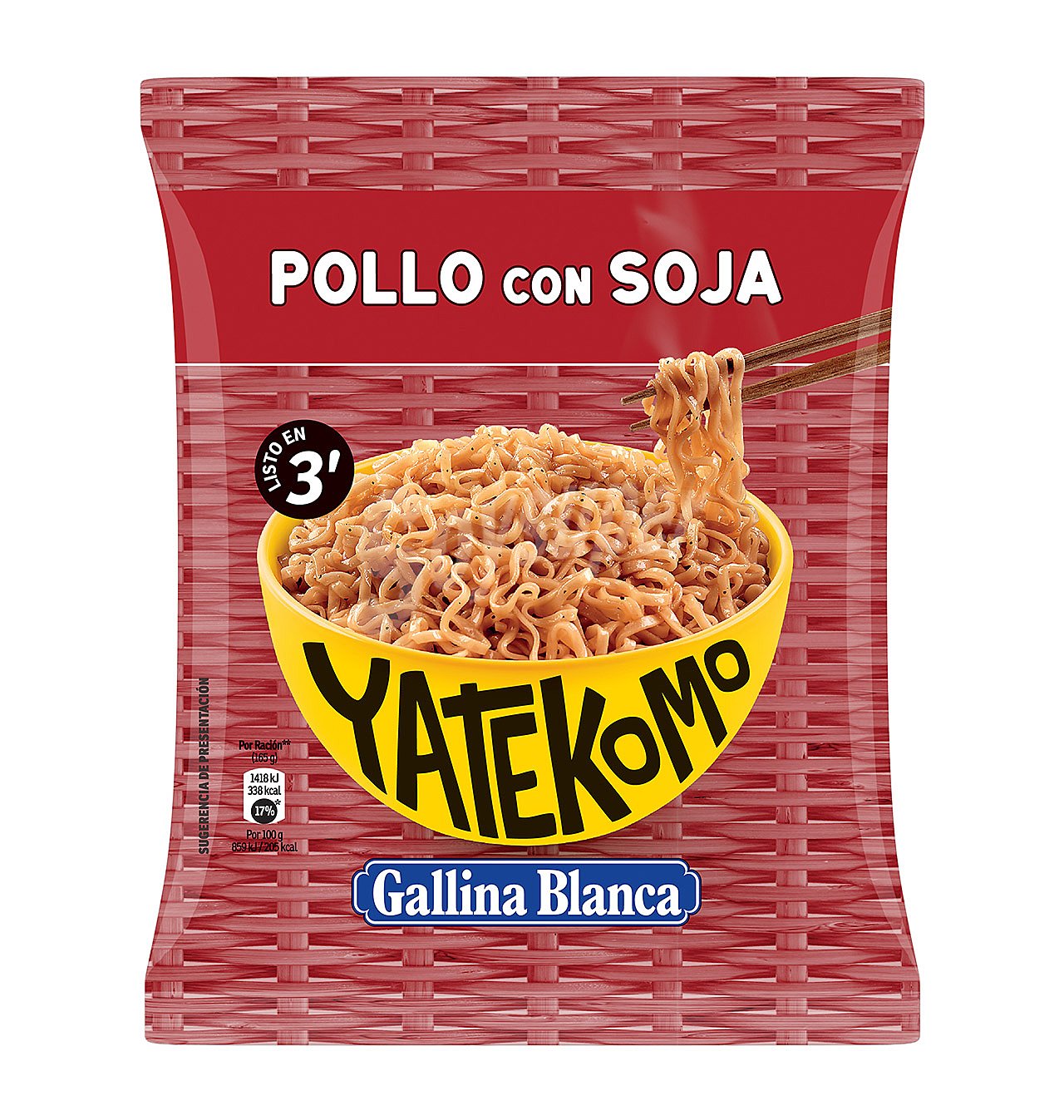 Fideos Orientales con sabor a pollo con soja