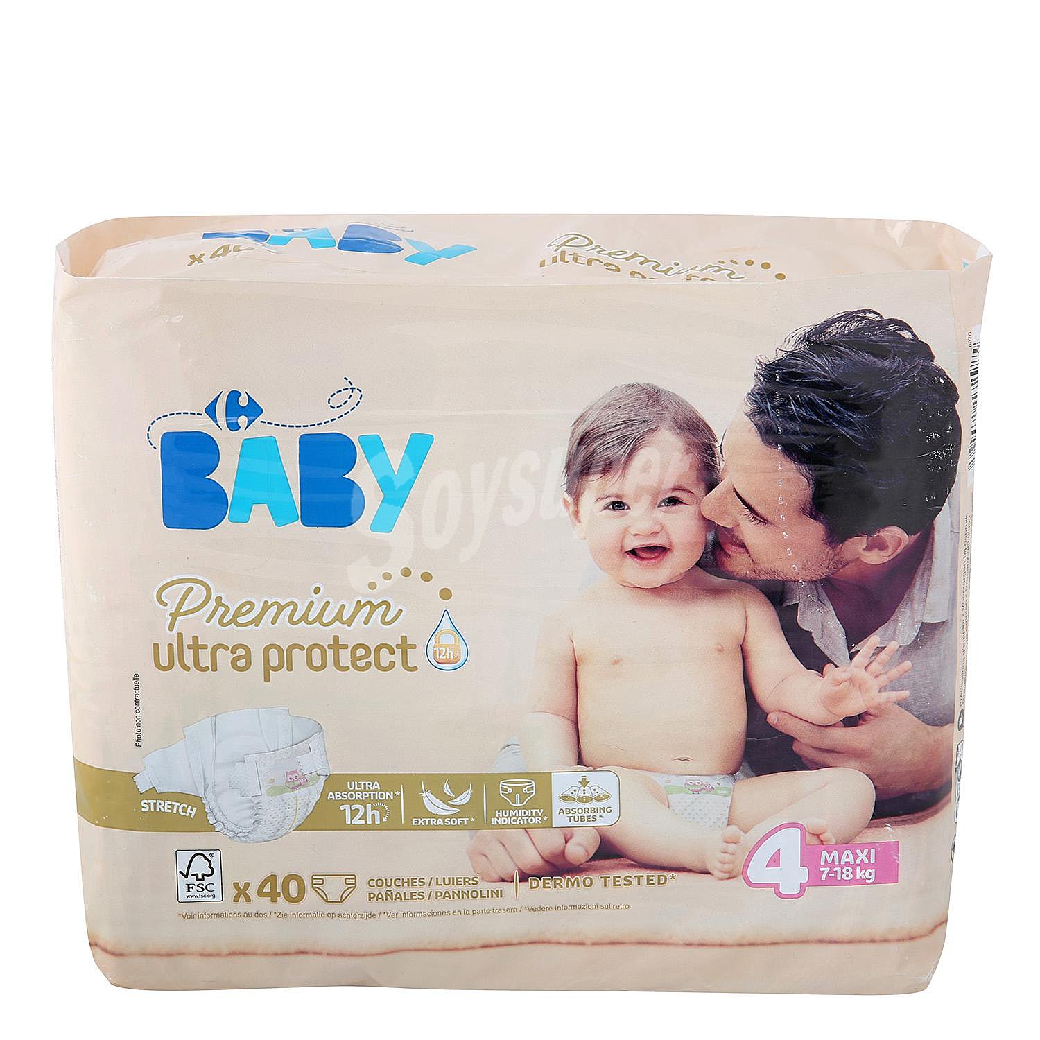 Pañales Premium Ultra Protect Carrefour Baby T4 (7kg.-18kg.) ultra-protect