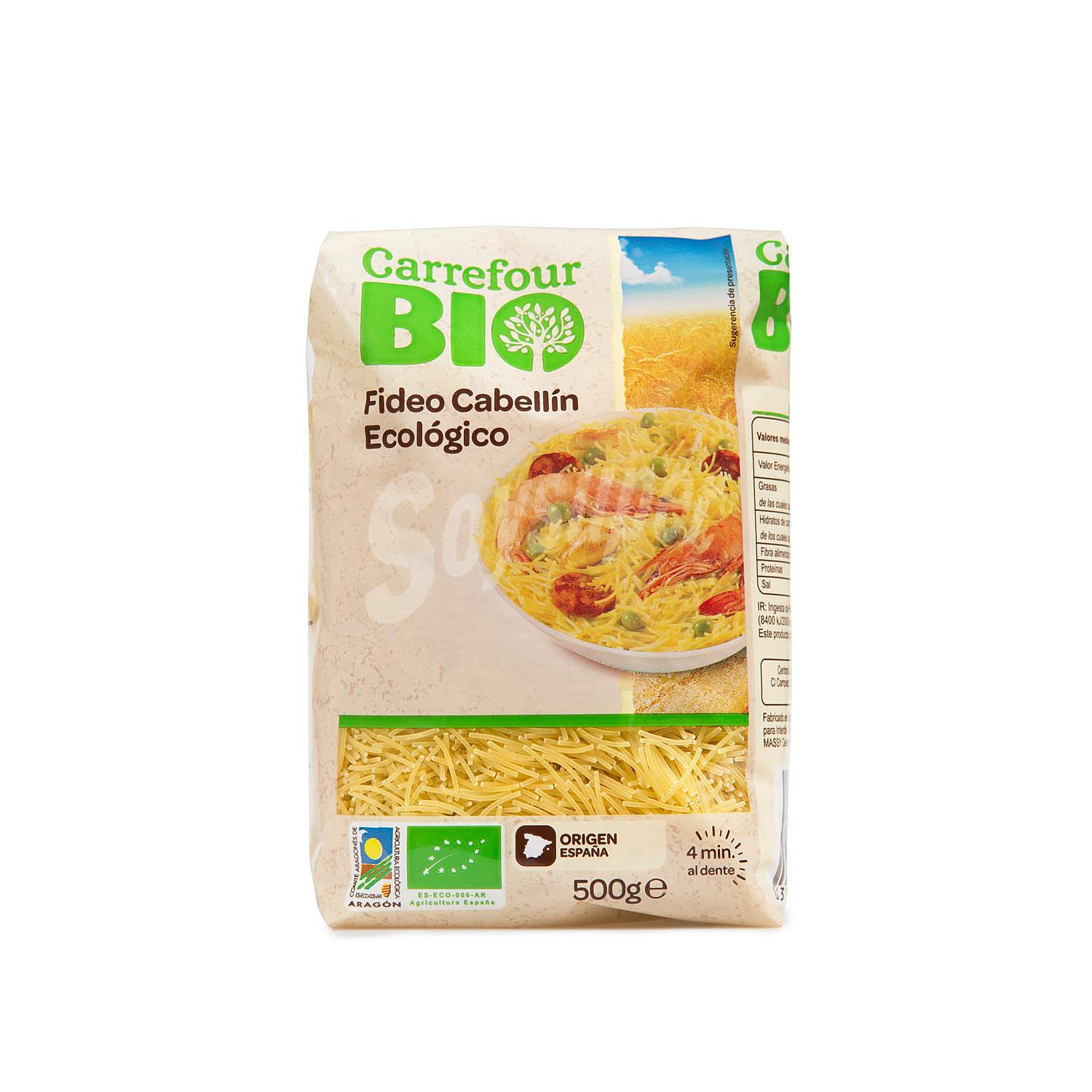 Pasta fideo cabellín ecológico Carrefour Bio