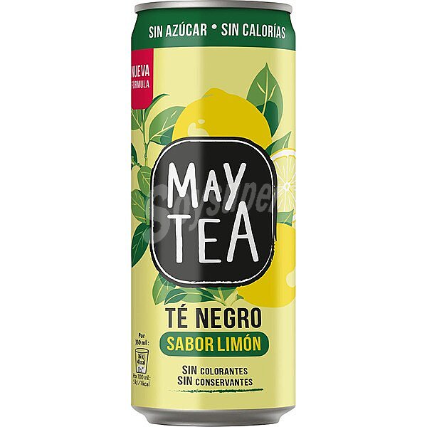 Refresco de té negro sabor limón sin azúcar sin calorías