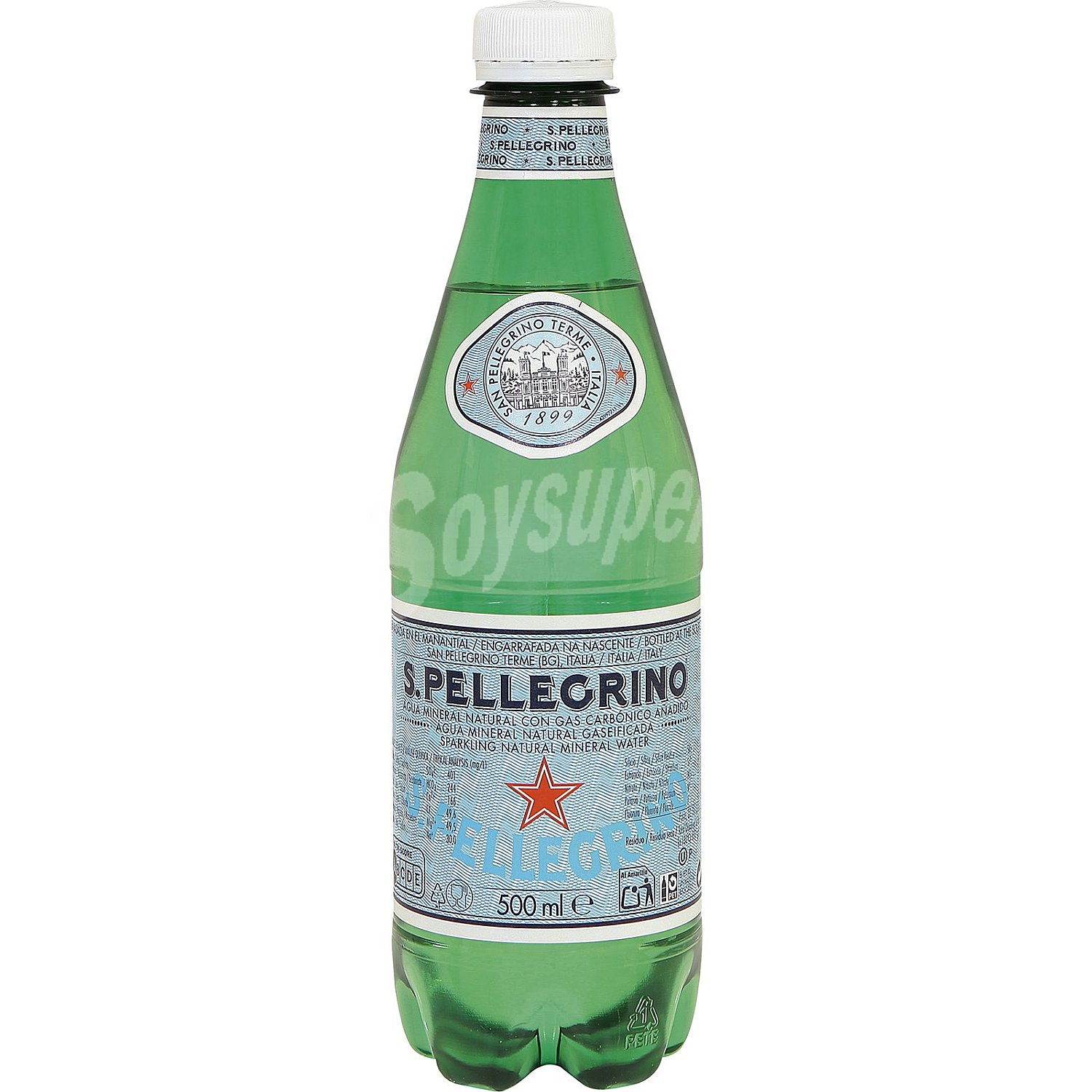 Agua mineral con gas pellegrino