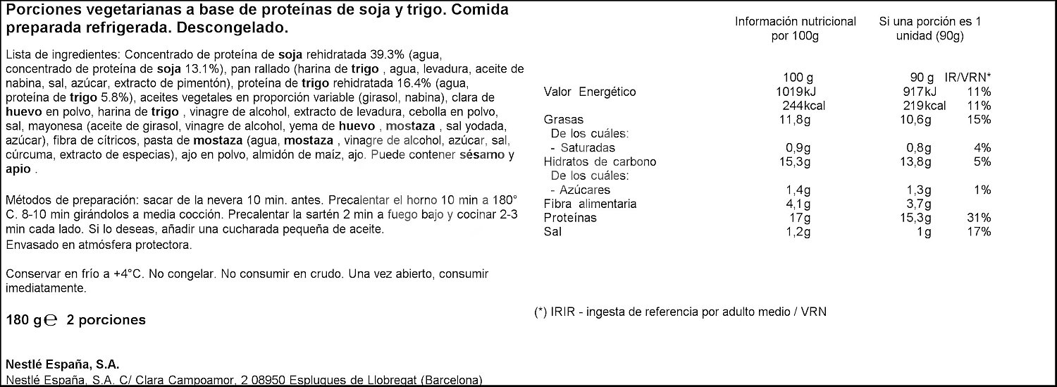 Empanados a base de proteínas vegetales