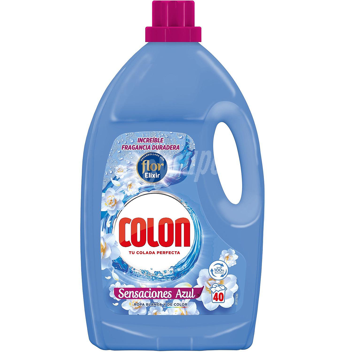 Detergente en gel Sensaciones Azul Flor Elixir colón 40 lav