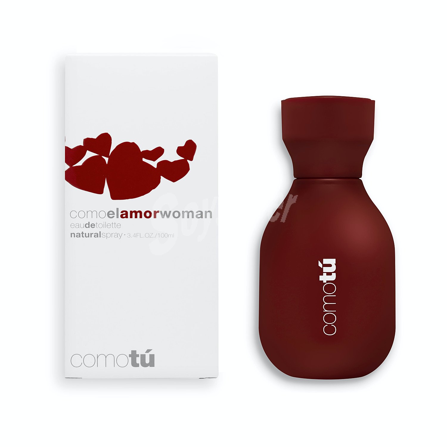 Eau toilette mujer como tu amor vaporizador (botella rojo-granate)