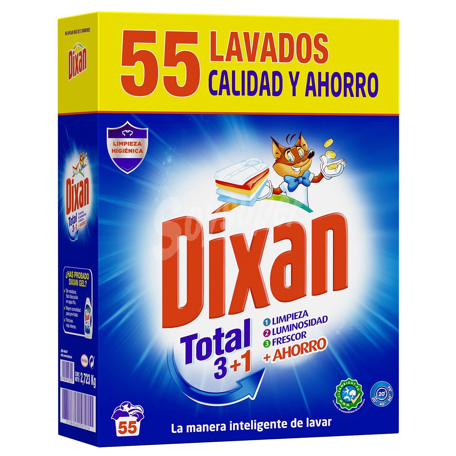 Detergente máquina en polvo total 3+1 Dixan