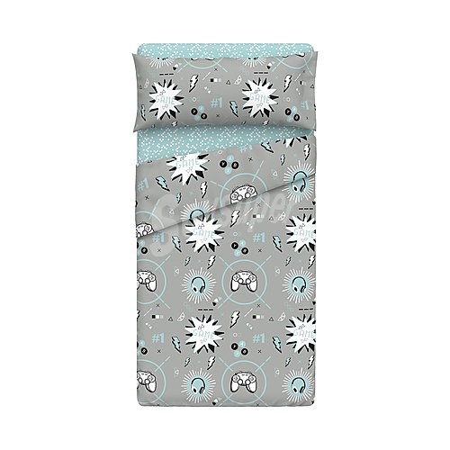 Juego de funda nórdica infantil para cama de 90cm, 100% poliéster, essential