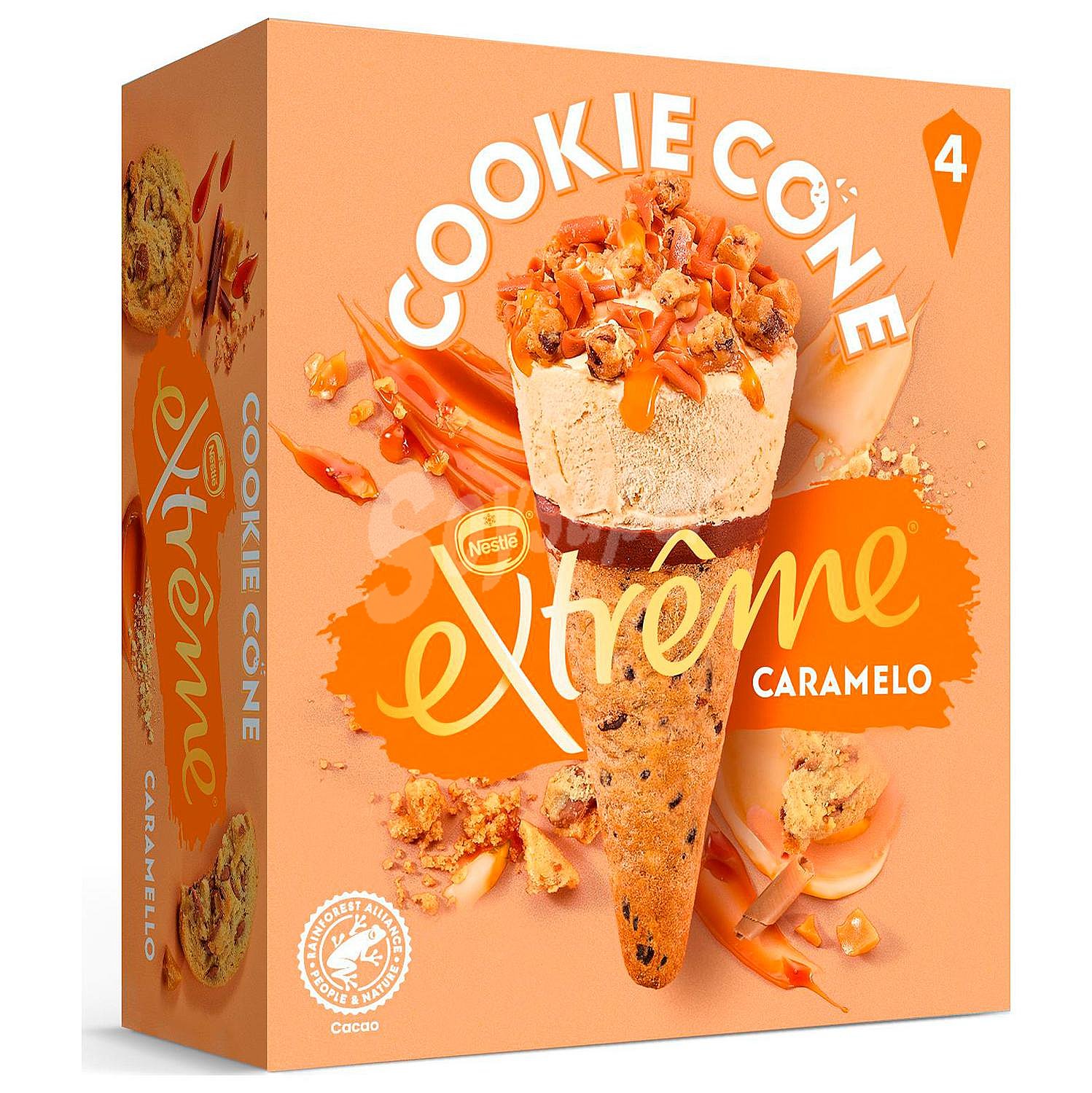 Conos con helado de caramelo Extreme Cookie