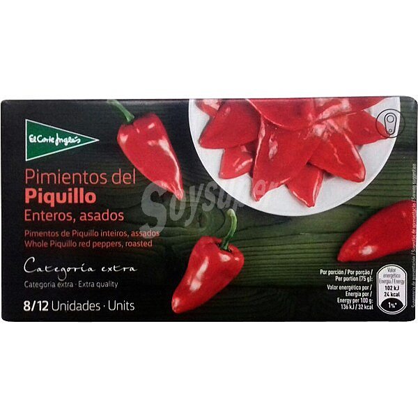 Pimientos del piquillo enteros asados extra 8-12 piezas