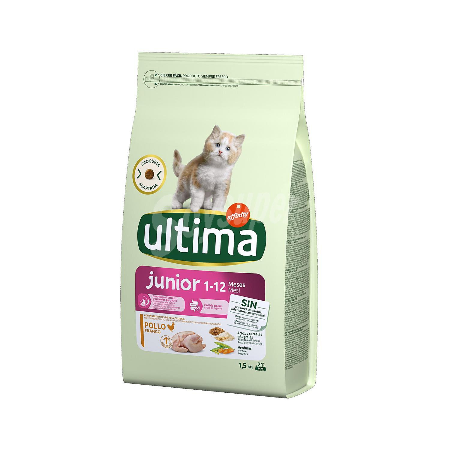 Pienso sabor pollo para gato junior Ultima Cat