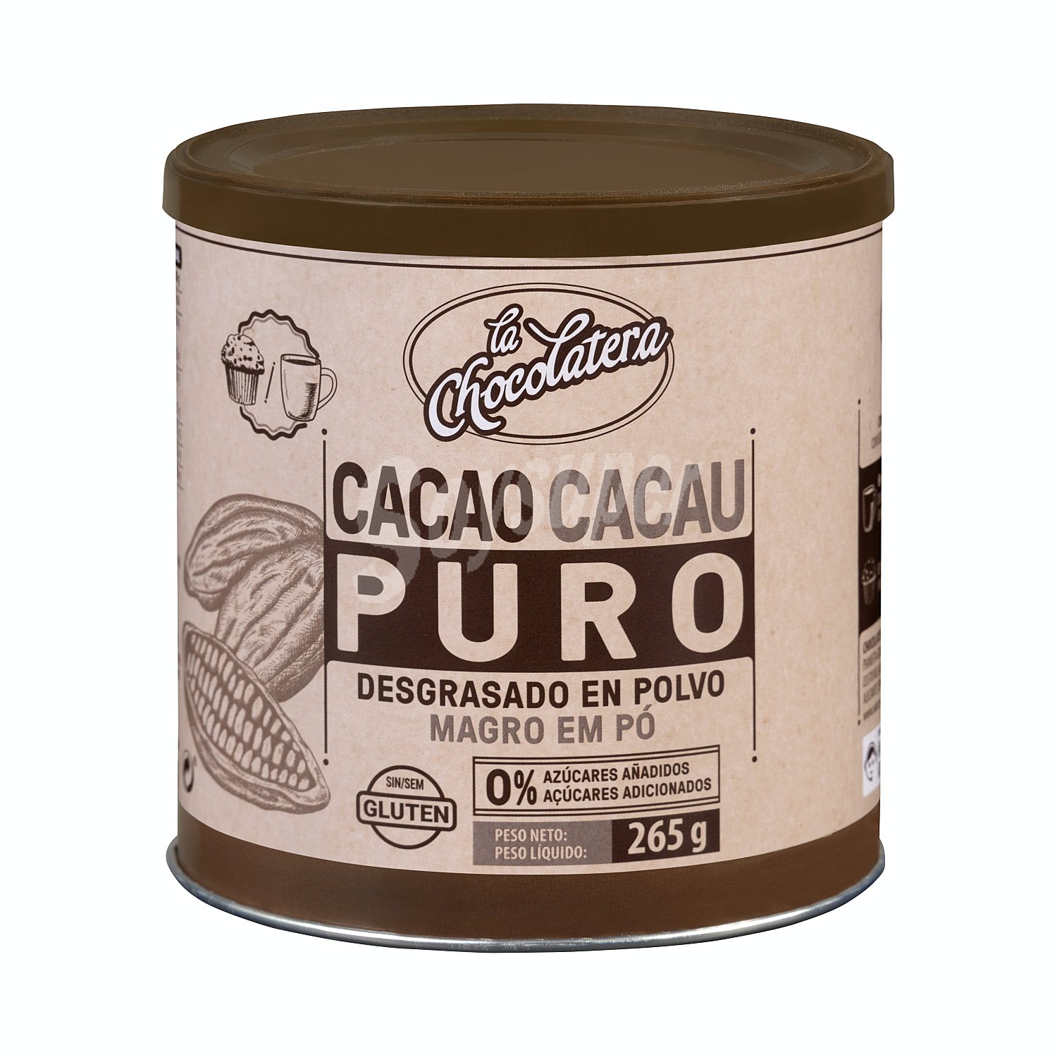 Cacao en polvo puro sin azúcar