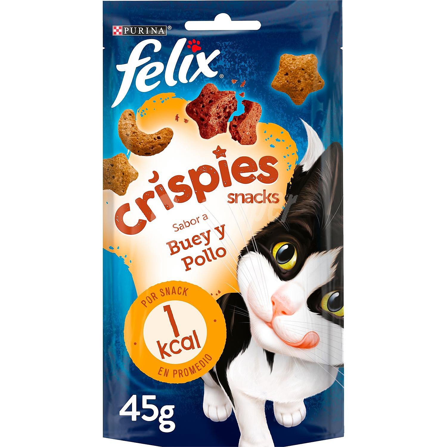 Snack crispies buey y pollo para gato